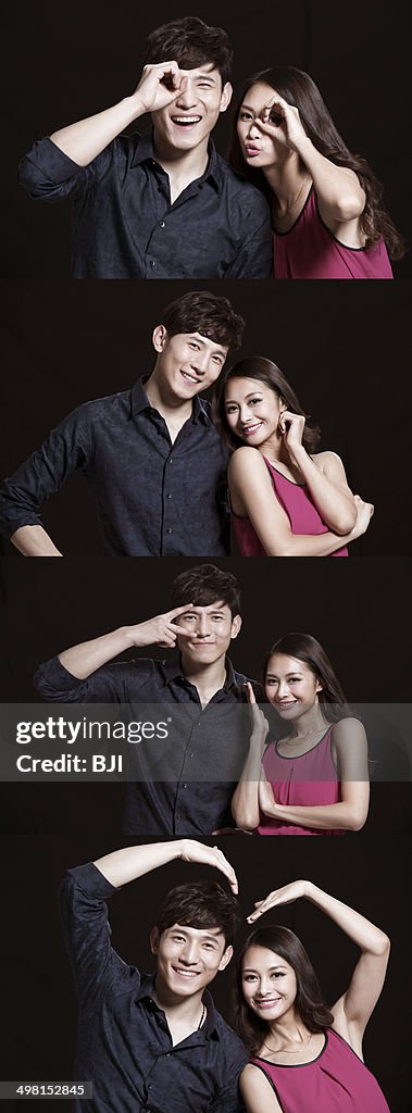Portraits of sweet young couple