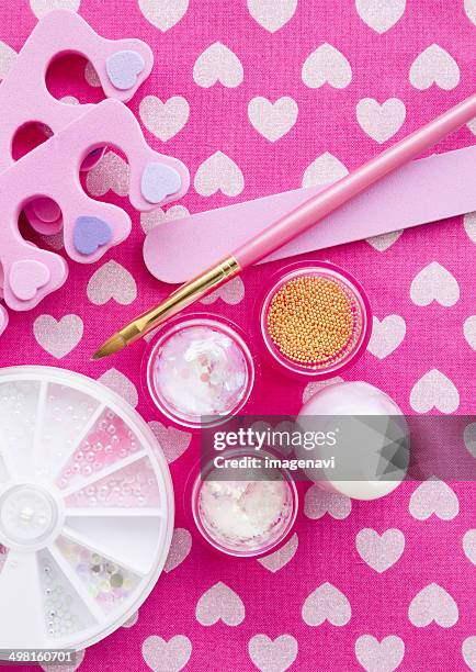 nail art goods - heart nail art stock pictures, royalty-free photos & images