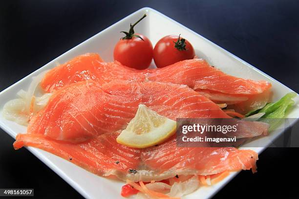 Marinated Salmon, Stock-Foto
