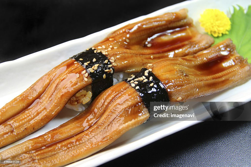 Conger eel sushi