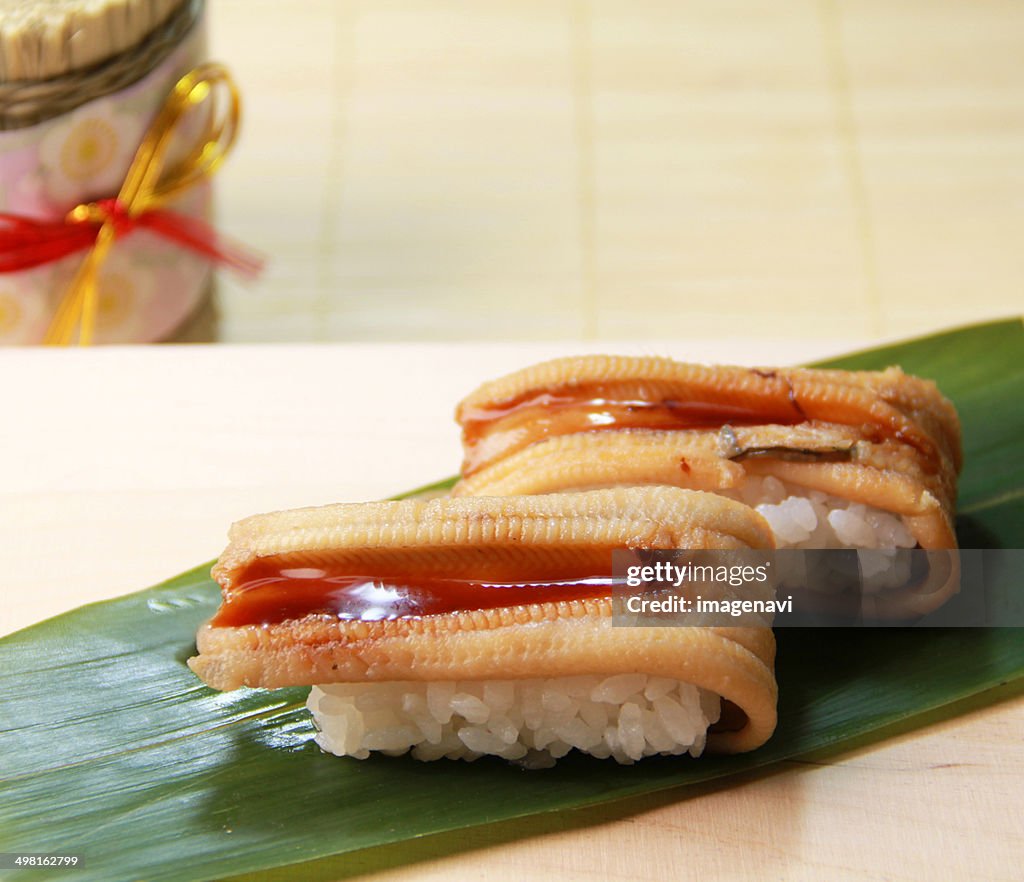 Conger eel sushi