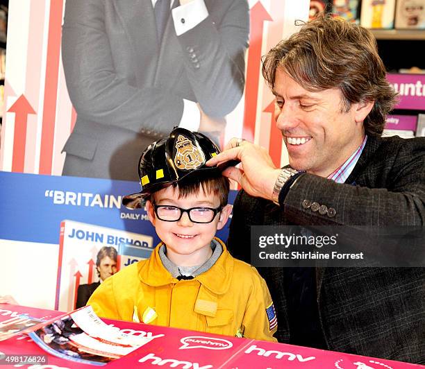 John Bishop meets fans and signs copies of his new DVD 'Supersonic' at HMV on November 21, 2015 in Liverpool, United Kingdom.