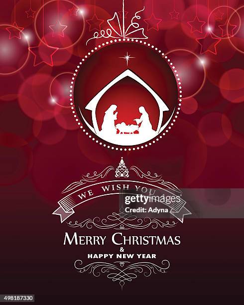 nativity - prayer circle stock illustrations