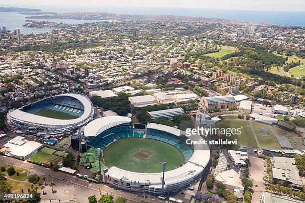 stadio veduta aerea di sydney - parco olimpico stabilimento sportivo foto e immagini stock