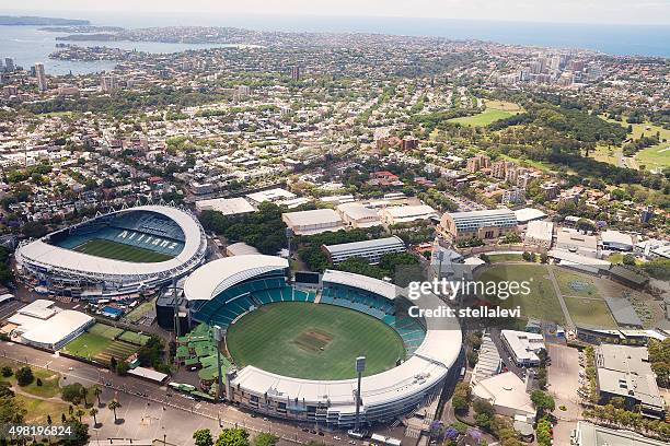 sydney stadium aerial view - scg stock pictures, royalty-free photos & images