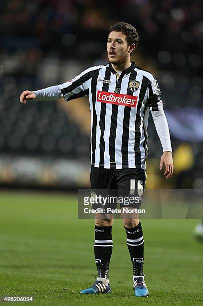 Liam Noble of Notts County in action during the Sky Bet League Two match between Notts County and Northampton Town at Meadow Lane on November 21,...