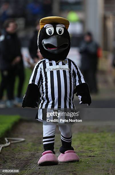 The Notts County mascot entertains the crowd prior to the Sky Bet League Two match between Notts County and Northampton Town at Meadow Lane on...