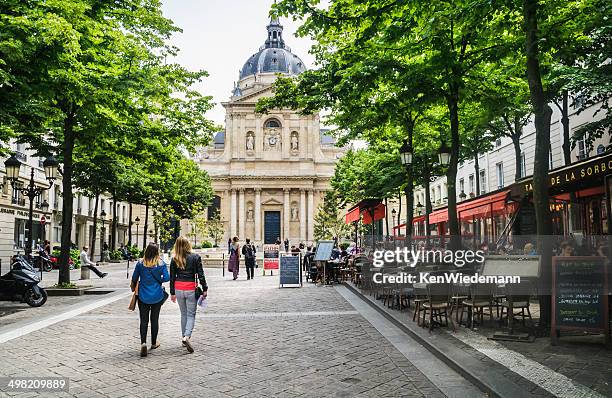 sorbonne square-paris - la sorbonne paris stock pictures, royalty-free photos & images