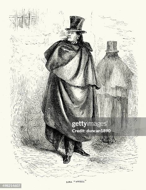 gentleman of lima - peruvian people stock illustrations