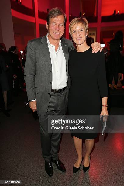 Susanne Klatten and her husband Jan Klatten during the PIN Party 4 Art at Pinakothek der Moderne on November 21, 2015 in Munich, Germany.