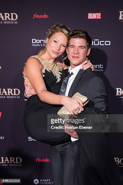Viktoria Schuessler and Philipp Danne attend the 'Bodyguard - Das Musical' gala premiere at Musical Dome Koeln on November 21, 2015 in Cologne,...