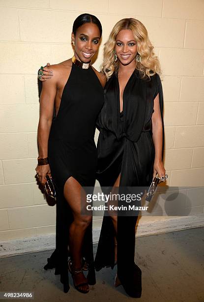 Singers Kelly Rowland and Beyonce Knowles attend Roc Nation Sports, Golden Boy Promotions, Miguel Cotto Promotions And Canelo Promotions Present...