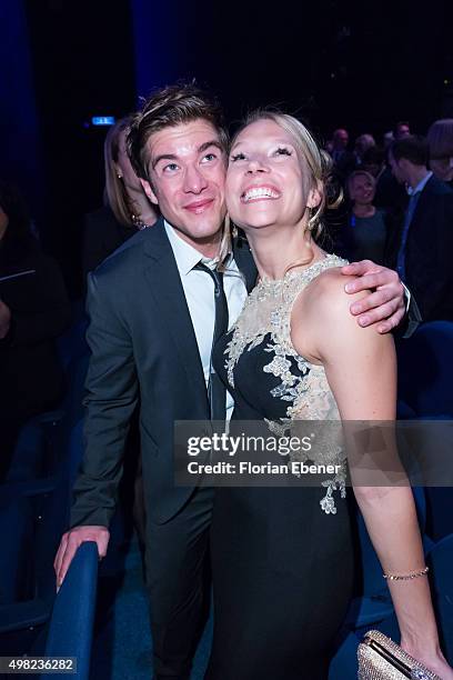 Viktoria Schuessler and Philipp Danne attend the 'Bodyguard - Das Musical' gala premiere at Musical Dome Koeln on November 21, 2015 in Cologne,...