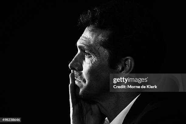 United head coach Guillermo Amor speaks to media after the round seven A-League match between Adelaide United and the Newcastle Jets at Coopers...