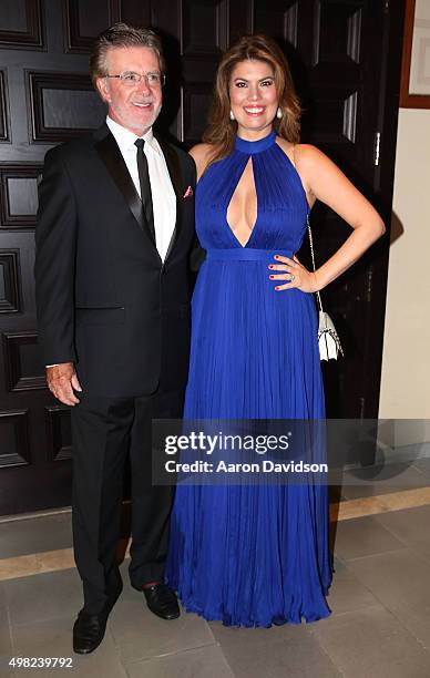 Alan Thicke and Tanya Callau participates in 2015 Chris Evert/Raymond James Pro-Celebrity Tennis Classic at Boca Raton Resort on November 21, 2015 in...