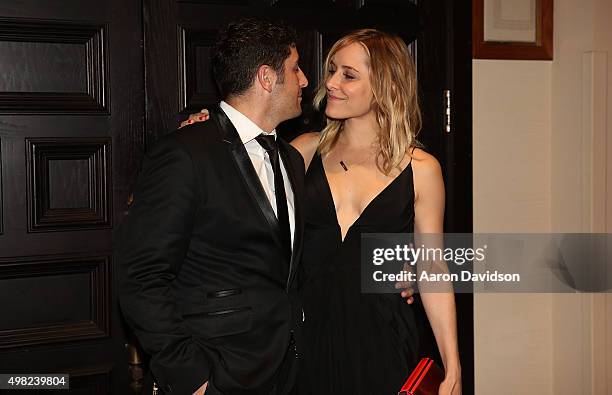 Jason Biggs, Jenny Mollen participates in 2015 Chris Evert/Raymond James Pro-Celebrity Tennis Classic at Boca Raton Resort on November 21, 2015 in...