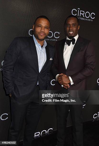 Actor Anthony Anderson and recording artist Sean "Diddy" Combs attend Sean "Diddy" Combs Exclusive Birthday Celebration Presented By CIROC Vodka on...
