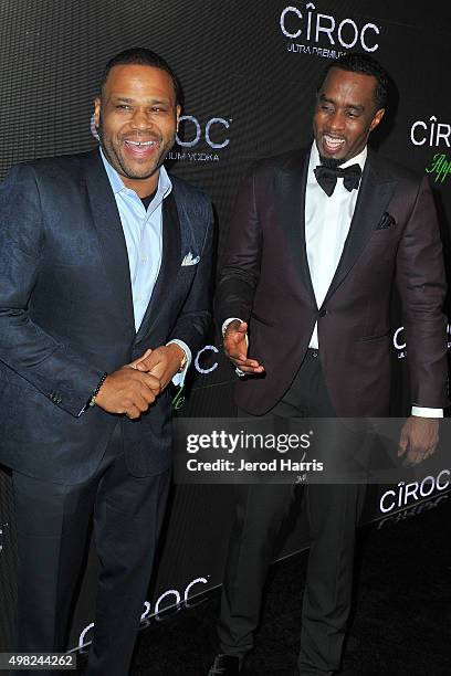 Anthony Anderson and Sean 'Diddy' Combs arrive at 'Diddy's' Exclusive Birthday Celebration on November 21, 2015 in Beverly Hills, California.