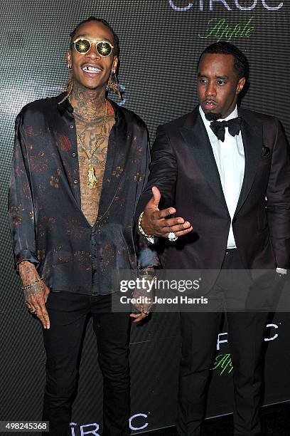 Wiz Khalifa and Sean 'Diddy' Combs arrive at Sean 'Diddy' Combs Exclusive Birthday Celebration on November 21, 2015 in Beverly Hills, California.