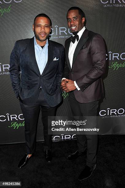 Actor Anthony Anderson and recording artist Sean 'Diddy' Combs attend Sean "Diddy" Combs' Exclusive Birthday Celebration on November 21, 2015 in...
