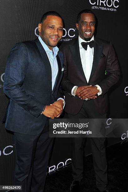 Anythony Anderson and Sean 'Diddy' Combs arrives at 'Diddy's' Exclusive Birthday Celebration on November 21, 2015 in Beverly Hills, California.