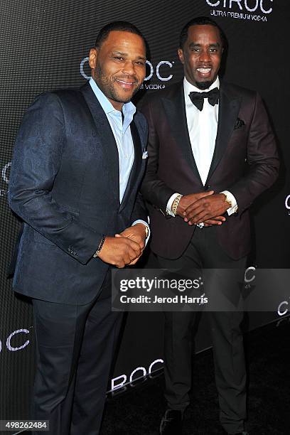 Anythony Anderson and Sean 'Diddy' Combs arrives at 'Diddy's' Exclusive Birthday Celebration on November 21, 2015 in Beverly Hills, California.