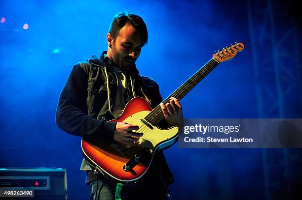 Guitarist Jeff Sahyoun of Letlive performs at the Downtown Las Vegas Events Center on November 21, 2015 in Las Vegas, Nevada.