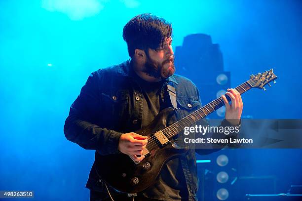 Touring guitarist Nick DePirro performs with Letlive at the Downtown Las Vegas Events Center on November 21, 2015 in Las Vegas, Nevada.