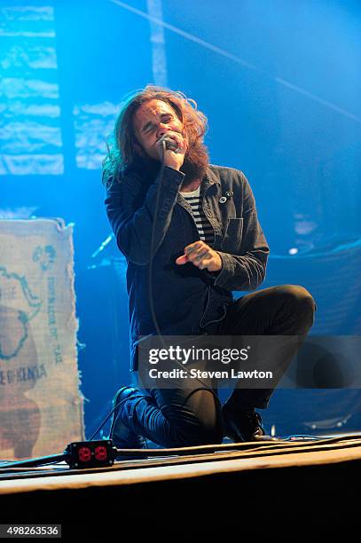 Singer Jason Aalon Butler of Letlive performs at the Downtown Las Vegas Events Center on November 21, 2015 in Las Vegas, Nevada.