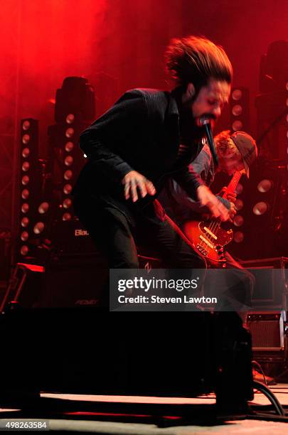 Singer Jason Aalon Butler of Letlive performs at the Downtown Las Vegas Events Center on November 21, 2015 in Las Vegas, Nevada.