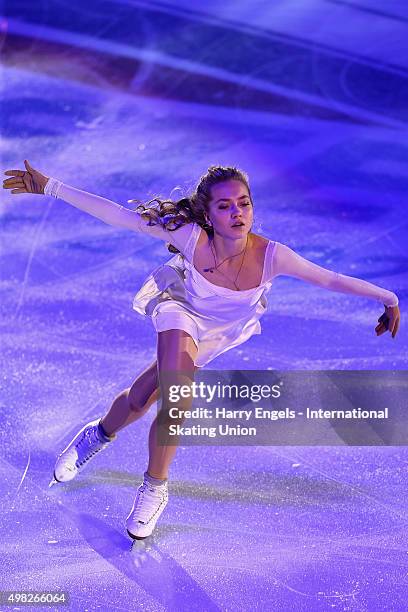 Elena Radionova of Russia skates during the Exhibition Gala on day three of the Rostelecom Cup ISU Grand Prix of Figure Skating 2015 at the Luzhniki...