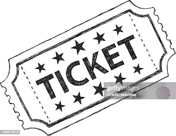 sketch ticket - cinema ticket stock illustrations