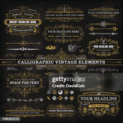 Calligraphic Vintage Elements - Complete Set Calligraphic Vintage Elements - Complete Set