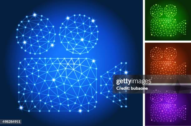 film camera on triangular nodes connection structure vector art - server fire stock illustrations