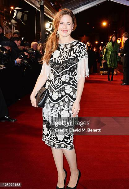 Katie Brayben arrives at The London Evening Standard Theatre Awards in partnership with The Ivy at The Old Vic Theatre on November 22, 2015 in...