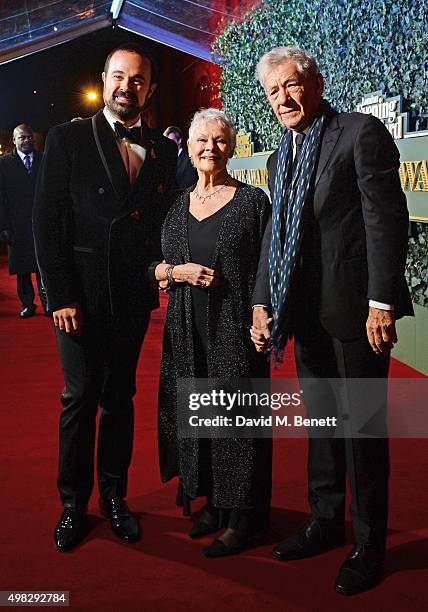 Evgeny Lebedev, Owner of The London Evening Standard, Dame Judi Dench and Sir Ian McKellen arrive at The London Evening Standard Theatre Awards in...