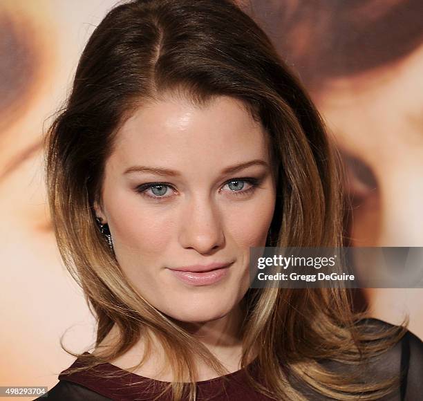 Actress Ashley Hinshaw arrives at the premiere of Focus Features' "The Danish Girl" at Westwood Village Theatre on November 21, 2015 in Westwood,...