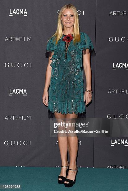 Actress Gwyneth Paltrow arrives at the LACMA 2015 Art+Film Gala Honoring James Turrell And Alejandro G Inarritu, Presented By Gucci at LACMA on...