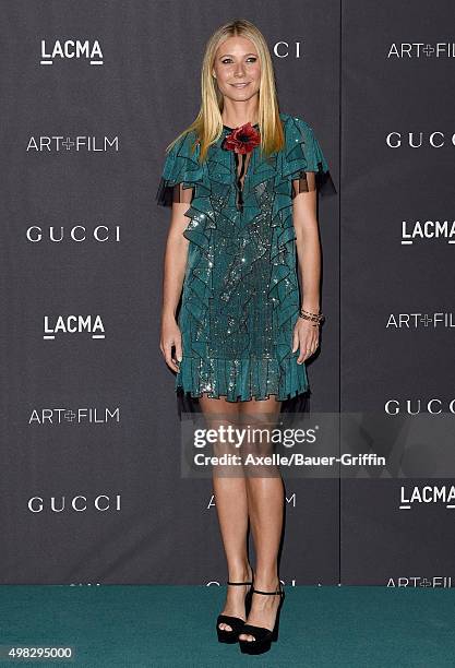 Actress Gwyneth Paltrow arrives at the LACMA 2015 Art+Film Gala Honoring James Turrell And Alejandro G Inarritu, Presented By Gucci at LACMA on...