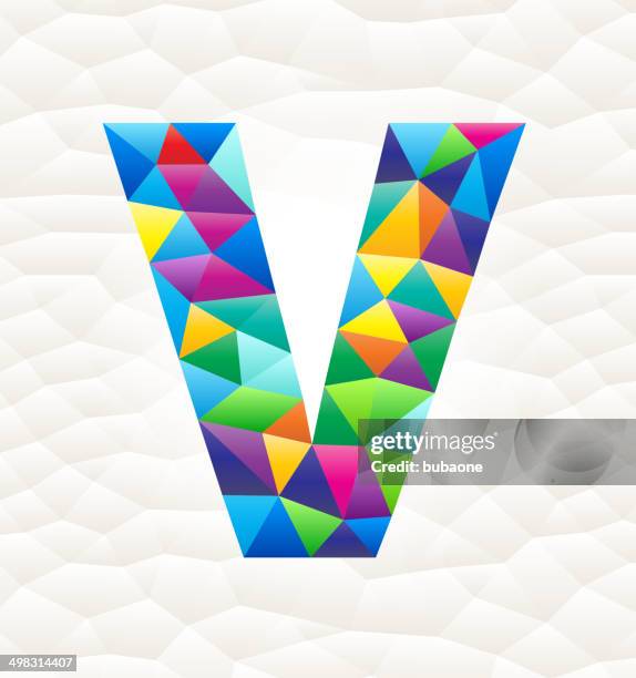 Letter V On Triangular Pattern Mosaic Royalty Free Vector Art High-Res ...