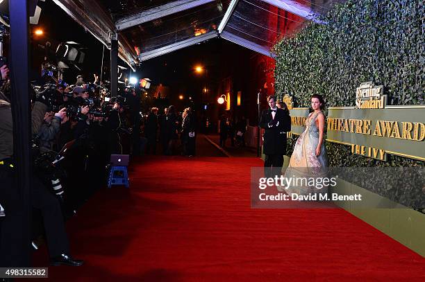 Kate Beckinsale arrives at The London Evening Standard Theatre Awards in partnership with The Ivy at The Old Vic Theatre on November 22, 2015 in...