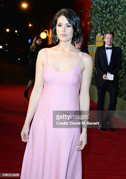 Gemma Arterton arrives at The London Evening Standard Theatre Awards in partnership with The Ivy at The Old Vic Theatre on November 22, 2015 in...