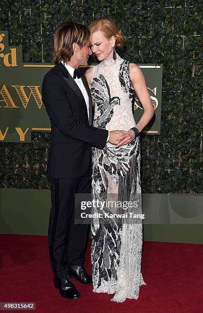 Nicole Kidman and Keith Urban attend the Evening Standard Theatre Awards at The Old Vic Theatre on November 22, 2015 in London, England.