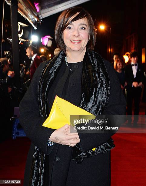 Vicky Featherstone arrives at The London Evening Standard Theatre Awards in partnership with The Ivy at The Old Vic Theatre on November 22, 2015 in...
