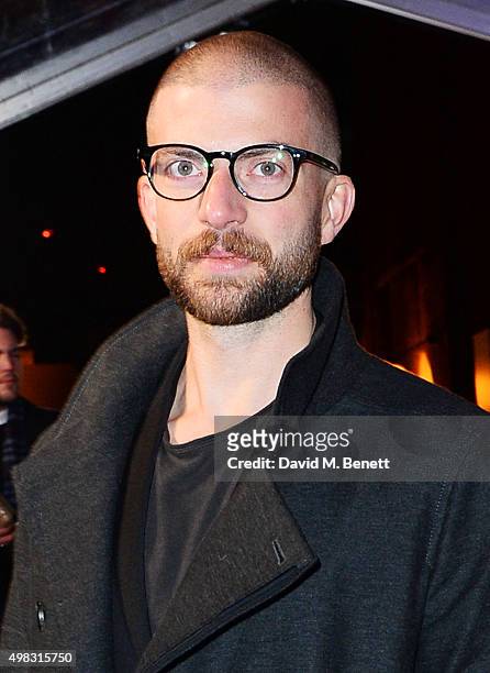 Jamie Lloyd arrives at The London Evening Standard Theatre Awards in partnership with The Ivy at The Old Vic Theatre on November 22, 2015 in London,...