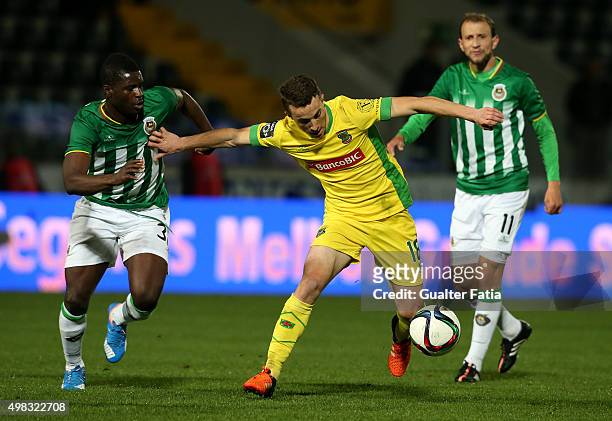 Pacos de Ferreira's midfielder Diogo Jota with Rio Ave FC's midfielder Alhassan Wakaso in action during the Taca de Portugal match between FC Pacos...