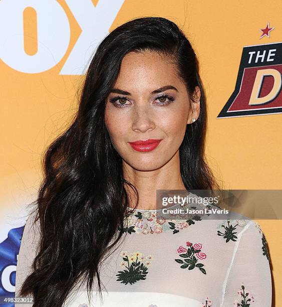 Actress Olivia Munn attends the All-Star Dog Rescue Celebration at Barker Hangar on November 21, 2015 in Santa Monica, California.