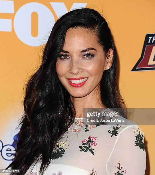 Actress Olivia Munn attends the All-Star Dog Rescue Celebration at Barker Hangar on November 21, 2015 in Santa Monica, California.