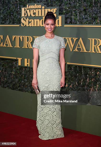 Gugu Mbatha-Raw attends the Evening Standard Theatre Awards at The Old Vic Theatre on November 22, 2015 in London, England.