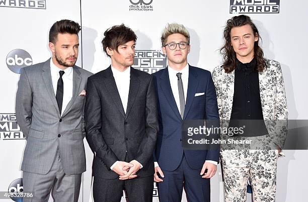 Recording artists Liam Payne, Louis Tomlinson, Niall Horan, and Harry Styles of One Direction attend the 2015 American Music Awards at Microsoft...